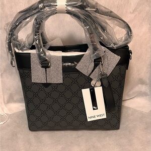 Nine West Black and Gray Tote Bag